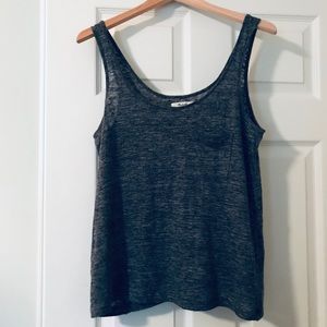 Madewell Grey Linen Pocket Tank